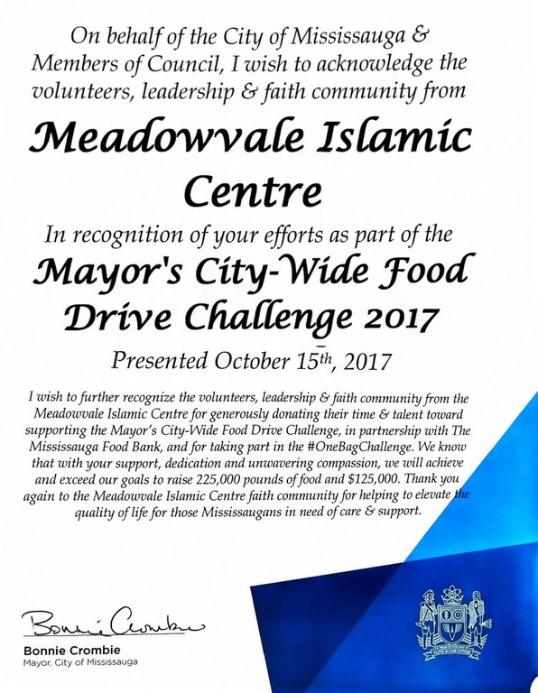 Mayor's City-Wide Food Drive Challenge 2017